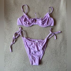 Light purple cheeky high waisted bikini